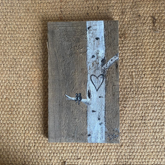 Love Birds on Wood