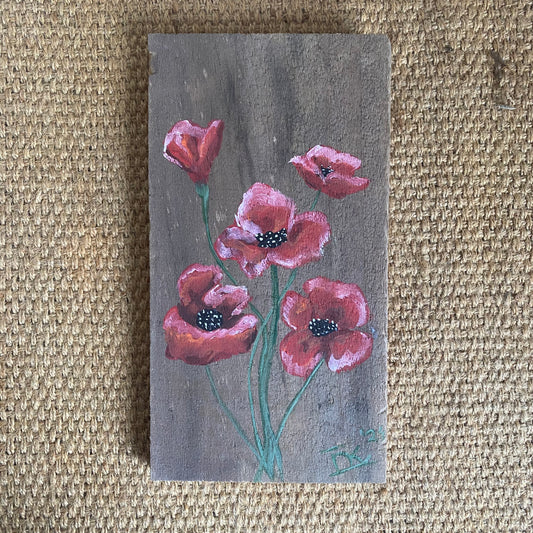 Poppys on Wood