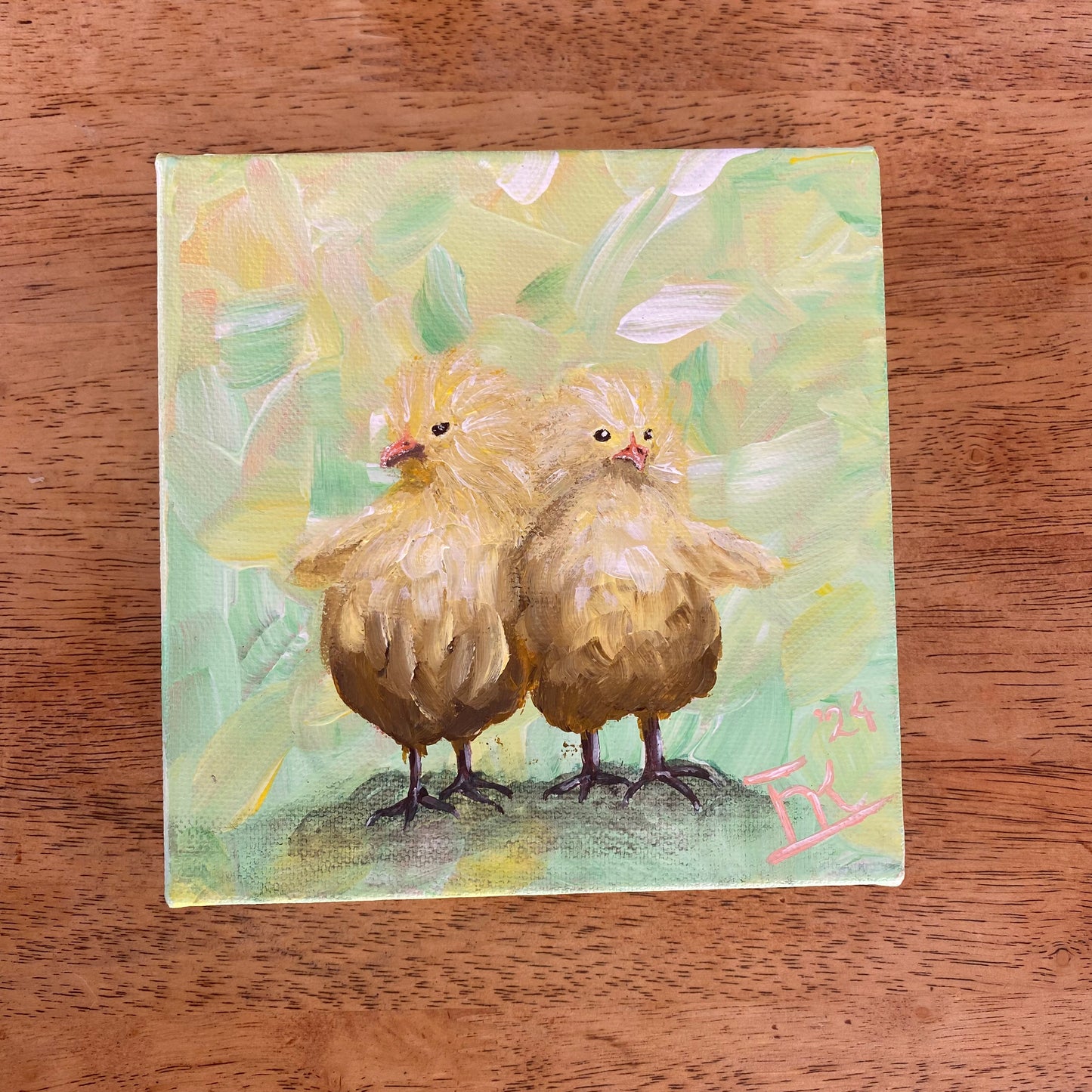 “Yellow Fluff Balls” Original painting