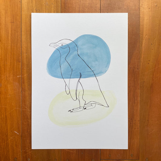 Blue Pinguïn Print